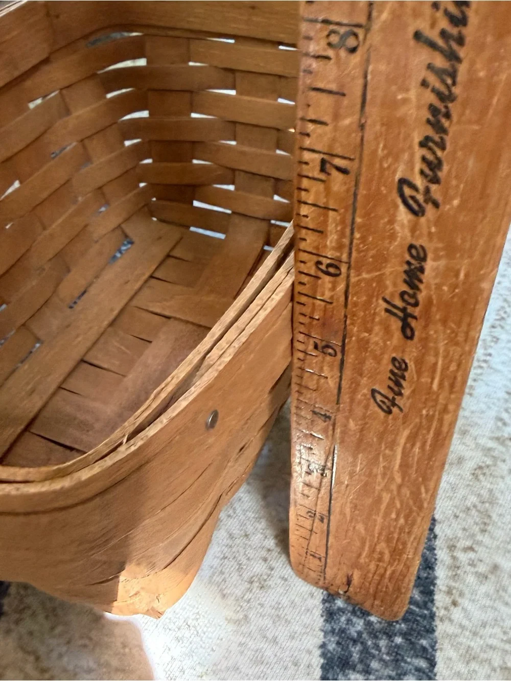 Longaberger Farmhouse Wooden Handmade Woven Basket Dresden